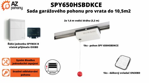 SPY650HSBDKCE - sada garážového pohonu Nice pro vrata do 10,5 m2
